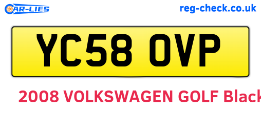 YC58OVP are the vehicle registration plates.