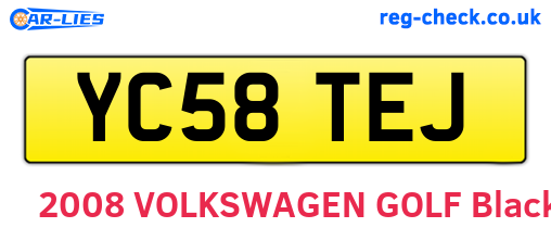 YC58TEJ are the vehicle registration plates.