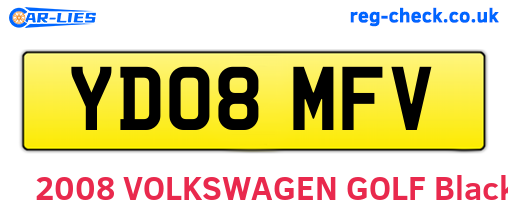 YD08MFV are the vehicle registration plates.