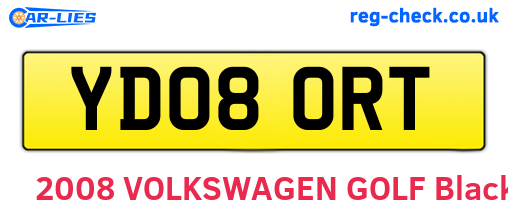 YD08ORT are the vehicle registration plates.