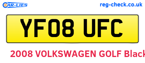 YF08UFC are the vehicle registration plates.