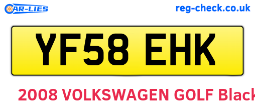 YF58EHK are the vehicle registration plates.