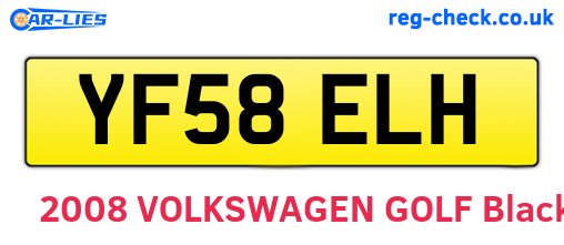 YF58ELH are the vehicle registration plates.