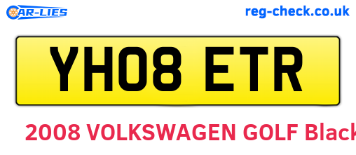 YH08ETR are the vehicle registration plates.