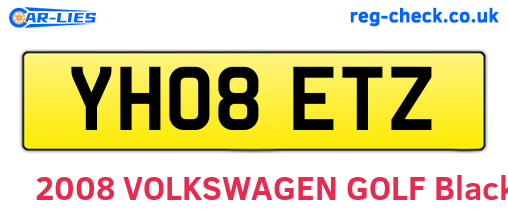 YH08ETZ are the vehicle registration plates.