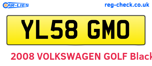 YL58GMO are the vehicle registration plates.