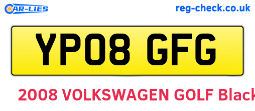 YP08GFG are the vehicle registration plates.