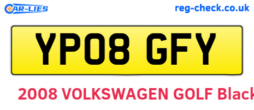 YP08GFY are the vehicle registration plates.