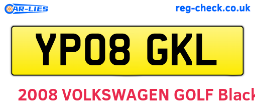 YP08GKL are the vehicle registration plates.