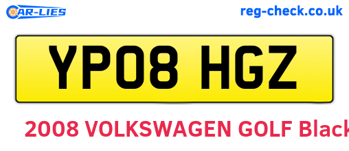 YP08HGZ are the vehicle registration plates.