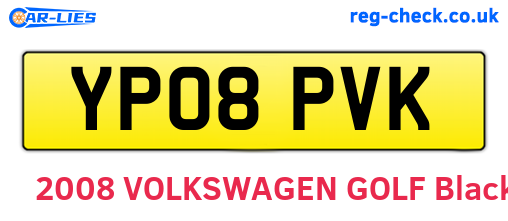 YP08PVK are the vehicle registration plates.