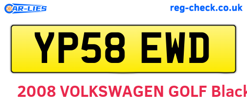 YP58EWD are the vehicle registration plates.