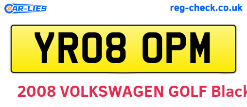 YR08OPM are the vehicle registration plates.