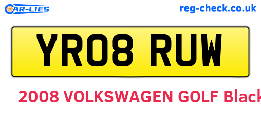 YR08RUW are the vehicle registration plates.