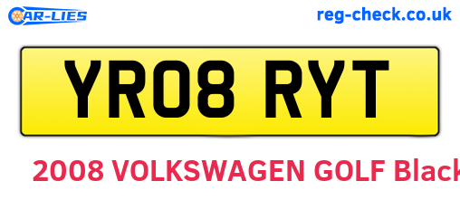 YR08RYT are the vehicle registration plates.