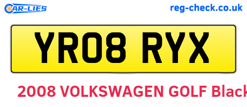 YR08RYX are the vehicle registration plates.