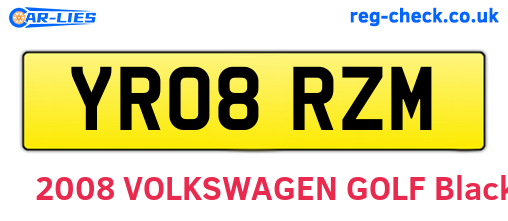 YR08RZM are the vehicle registration plates.