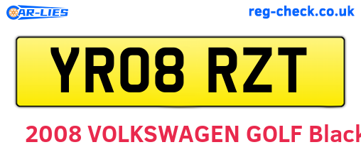 YR08RZT are the vehicle registration plates.
