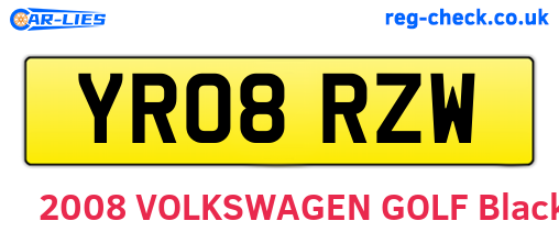 YR08RZW are the vehicle registration plates.