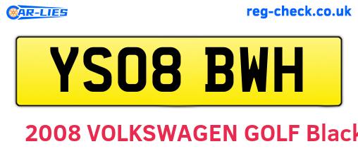 YS08BWH are the vehicle registration plates.