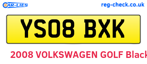 YS08BXK are the vehicle registration plates.