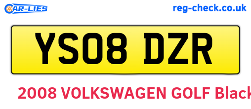 YS08DZR are the vehicle registration plates.