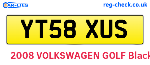 YT58XUS are the vehicle registration plates.