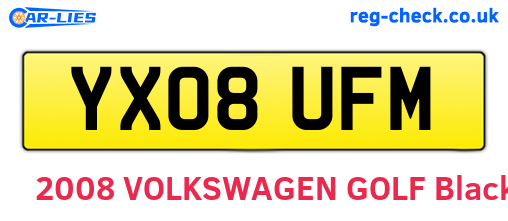 YX08UFM are the vehicle registration plates.
