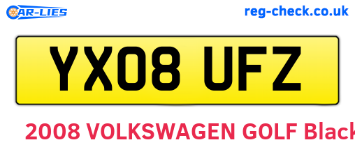 YX08UFZ are the vehicle registration plates.