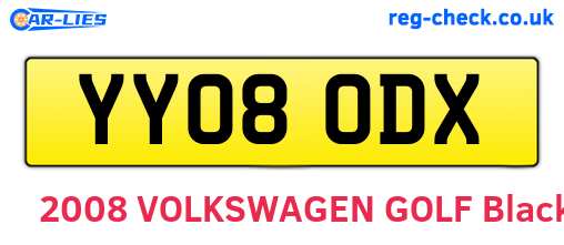 YY08ODX are the vehicle registration plates.
