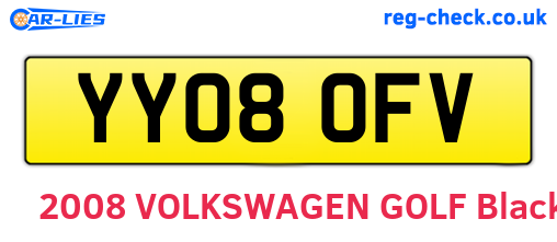 YY08OFV are the vehicle registration plates.