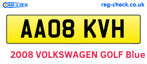AA08KVH are the vehicle registration plates.