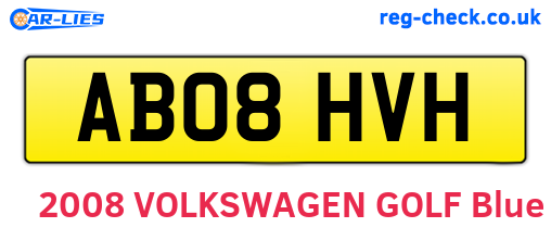 AB08HVH are the vehicle registration plates.