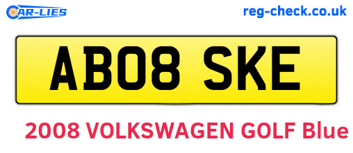 AB08SKE are the vehicle registration plates.