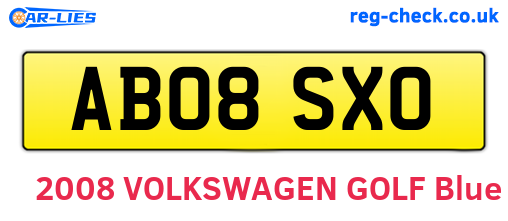 AB08SXO are the vehicle registration plates.