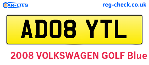 AD08YTL are the vehicle registration plates.