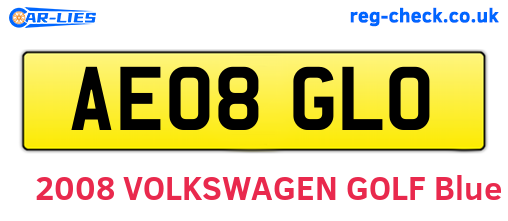 AE08GLO are the vehicle registration plates.