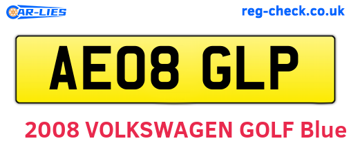 AE08GLP are the vehicle registration plates.