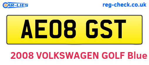AE08GST are the vehicle registration plates.