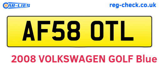 AF58OTL are the vehicle registration plates.