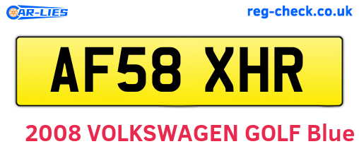 AF58XHR are the vehicle registration plates.