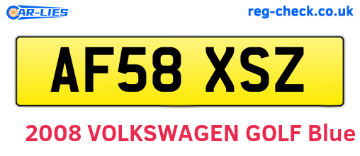 AF58XSZ are the vehicle registration plates.