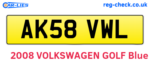 AK58VWL are the vehicle registration plates.