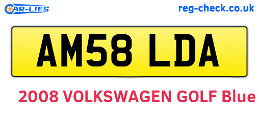 AM58LDA are the vehicle registration plates.