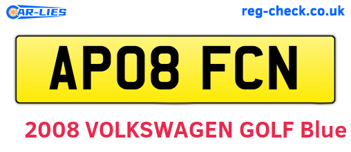AP08FCN are the vehicle registration plates.