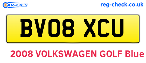 BV08XCU are the vehicle registration plates.