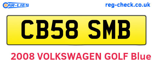 CB58SMB are the vehicle registration plates.