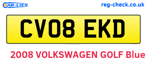 CV08EKD are the vehicle registration plates.