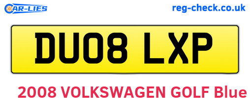 DU08LXP are the vehicle registration plates.
