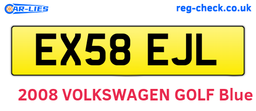 EX58EJL are the vehicle registration plates.